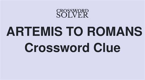 artemis alias crossword solver
